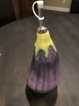Rare Certified International Eggplant Oil Spout Judy Phipps