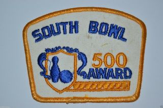Wow Minty Vintage South Bowl Bowling Patch 500 Series Award Blue Yellow Rare