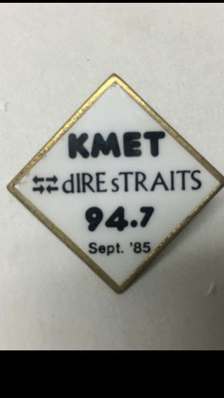 Rare Vintage Kmet Dire Straits Pin 1985
