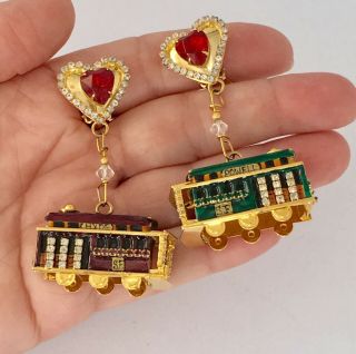 Rare Lunch at the Ritz San Francisco Trolley Car Earrings Hyde / Powell 2