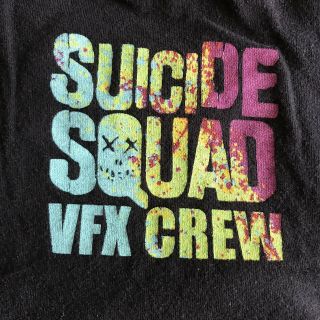 Rare Suicide Squad Movie Vfx Crew T Shirt Dc Comics Harley Quinn Will Smith Sz M