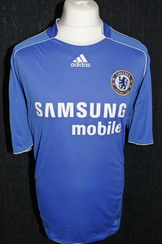 Chelsea F.  C.  Adidas Mens 10 Joe Cole Champions 2005/2006 Rare Home Shirt Size Xl
