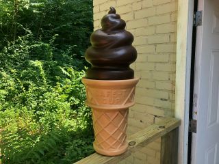Rare Giant Vintage Safe - T Chocolate Ice Cream Cone Coin Bank 26 " Tall Americana
