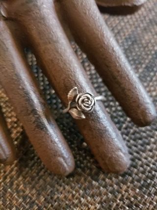 Vintage James Avery Flower Rose Ring Sterling Silver 925 Size 4 Rare Retired