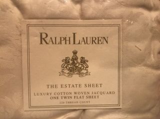 Rare Vintage Ralph Lauren Alissa Cream Jacquard Weave Twin Flat Sheet Usa