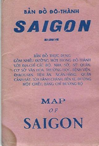 Street Map Saigon Vietnam 1966 Fold Out Vest Pocket Color Rare Collectible