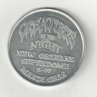 RARE 1983 KISS BAND GENE SIMMONS ACE FREHLEY CREATURES OF THE NIGHT COIN TOKEN 2