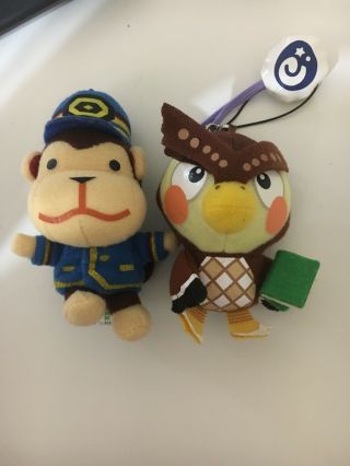 Rare Animal Crossing Plush Keychains Porter And Blathers 3inch