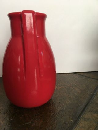 Teco Art Pottery Double Handled Buttressed Vase - Rare Red Glaze 4