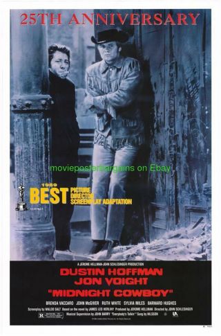 Midnight Cowboy Movie Poster Rare 25th Anniversary