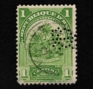 Opc Rare 1899 Haiti Port Au Prince Design Perfin Sc 53 Thin Bottom
