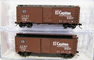 2 N Scale Box Cars Atsf Special By George Hollwedel Rare.  Scroll Down