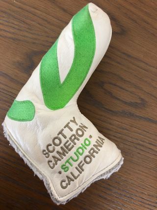 Scotty Cameron Circle T Putter Cover Tour Issue Only Rare.  White Leather/green