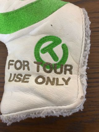 Scotty Cameron Circle T Putter Cover Tour Issue Only Rare.  White Leather/Green 5