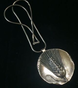 Rare Retired Signed James Avery Sterling Silver Wheat Sheaf Pendant Necklace Htf