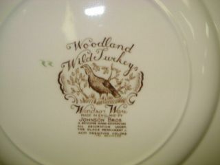 Rare Johnson Brothers Woodland Wild Turkey Windsor Ware Dinner Plate 10 3/4 5
