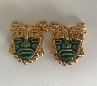 Rare Salvador Teran Vintage Clip - On Earrings For Marbel - Signed