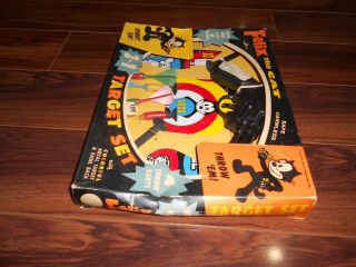 RARE 1950 ' S FELIX THE CAT 2 IN 1 TARGET SET,  IN THE BOX 2