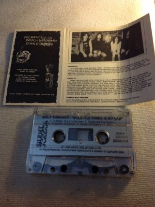 Bolt Thrower In Battle There Is No Law Cassette Rare Death Metal 1990 OG Press 4