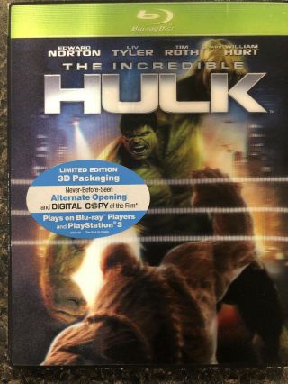 The Incredible Hulk Blu - Ray Rare Green Case Norton Tyler Roth Hurt