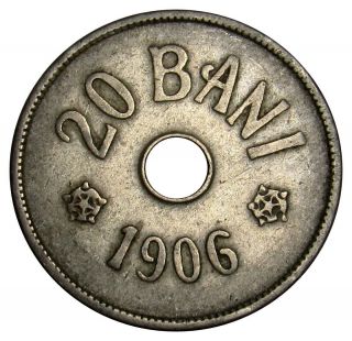 Romania 20 Bani Coin 1906 Km 33 Rare (a3)