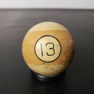 Antique Pool / Billiards Number 13 Clay Ball Rare