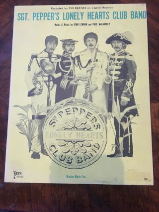 Vintage Rare 1967 Sgt.  Peppers Lonely Hearts Club Band The Beatles Sheet Music