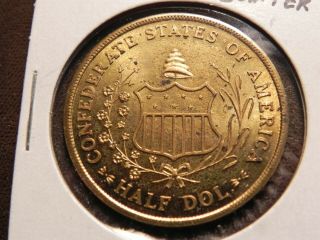 1861 - 1961 Confederate States Half Dollar Rare Fort Sumter 50 Cents Bu Token
