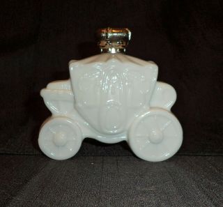 Vintage Avon Rare White Milk Glass Stagecoach After Shave Decanter