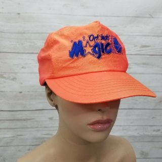 Vintage Orlando Magic Nba Iridescent Orange Snapback Bud Light Baseball Hat Rare