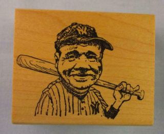 Rare Babe Ruth York Yankees Rubber Stamp Delafield Baseball Card Crafts