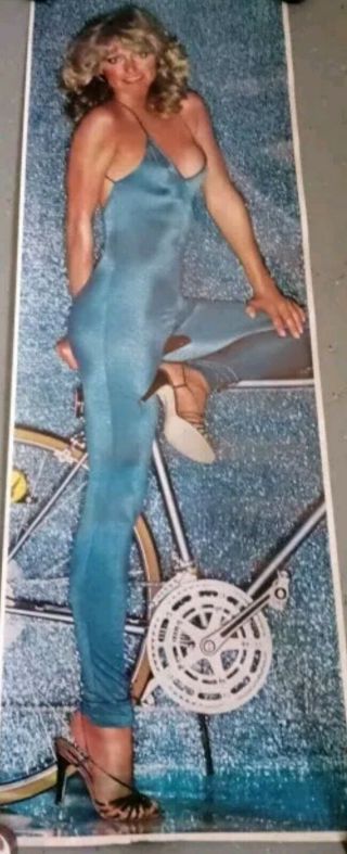 Rare Farrah Fawcett Door Poster " Bicycle " 1979 Poster