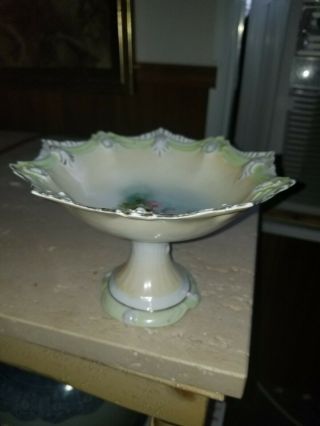 Rare Rs Prussia Porcelain Compote Reflecting Pattern