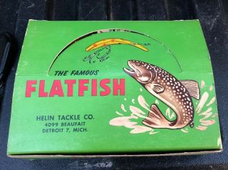10 Lures In Display Box Flatfish Lure,  Helin Tackle Company F7 Lo Rare