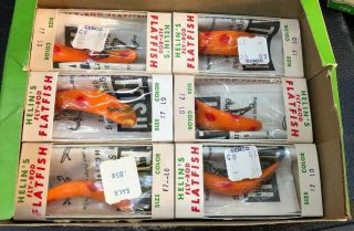 10 Lures In Display Box Flatfish Lure,  Helin Tackle Company F7 Lo Rare 4