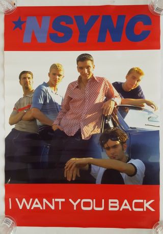 Rare.  Vintage Nsync " I Want You Back " Poster 19x27 " Group Band Music Pop 90s