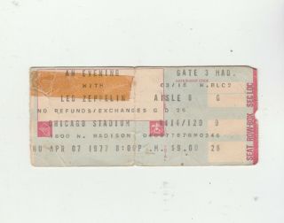 Rare Vintage Led Zeppelin Chicago Stadium 1977 Concert Ticket Stub