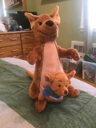 Disney Store Plush Kanga And Roo Rare Winnie The Pooh Plush 14” Stuffed Animal