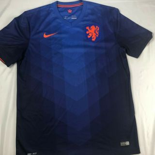 Netherlands 2014 Rare Blue Away Nike Dri - Fit National World Cup Mens L Jersey