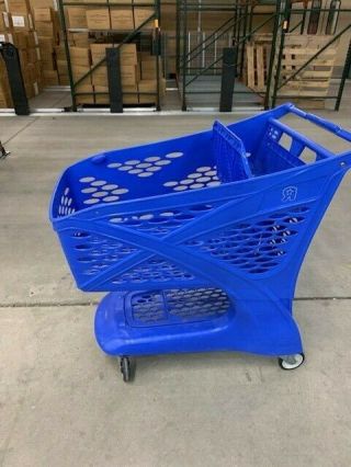 Toys R Us Blue Plastic Retail Grocery Shopping Cart Very Rare