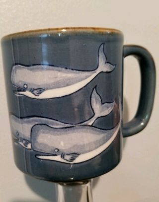 Rare,  Htf Hand Crafted Otagiri (omc) Textured Whale Coffee Cup Mug Euc