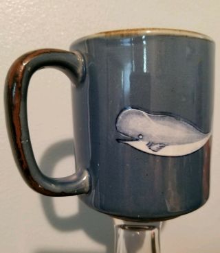 RARE,  HTF Hand Crafted Otagiri (OMC) Textured Whale Coffee Cup Mug EUC 2