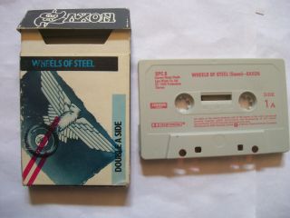 Saxon Wheels Of Steel/747 (strangers In The Night) 1981 Uk Cassette Single Rare