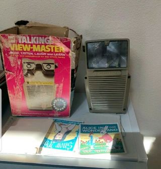 Vintage Gaf Talking View Master Stereo Viewer W/box,  Pw & Demonstration Reel,  Rare