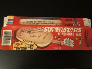 1989 Rare Vintage Wwf Superstars Of Wrestling Ice Cream Box Warrior