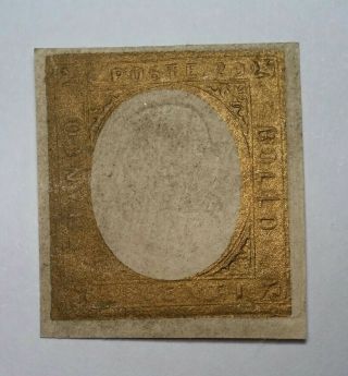 Italian States Sardinia Sardegna 1854 Rare 20c Trial/proof In Gold / Bronze