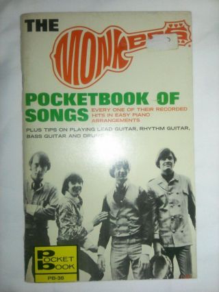 Rare 60s Monkees Pocketbook Of Songs 60s Lyric Picture Piano Sheet Music Book