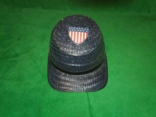 Rare 1950s 1960s Souvenir Blue Union With Flag Civil War Style Childs Straw Hat