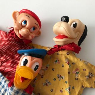 Rare Vintage Hand Puppet 1960s Gund Swedlin Disney - Dopey Donald Duck & Pluto 5