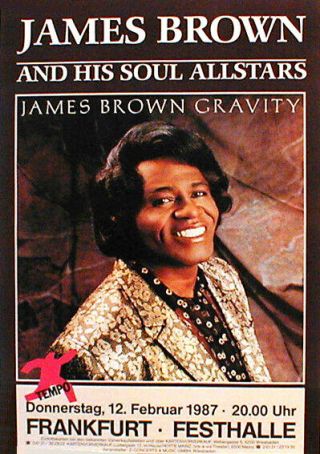 James Brown Rare Concert Poster From 1987 Rolled
